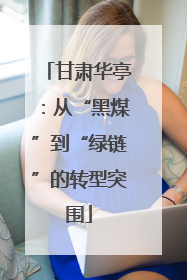 甘肃华亭：从“黑煤”到“绿链”的转型突围